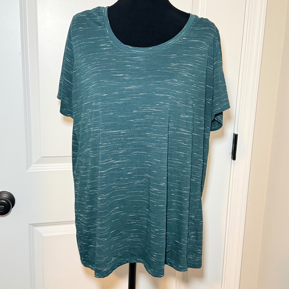 Nike Dri-FIT Women XXL Teal Space Dye Short Sleeve Athletic T-Shirt